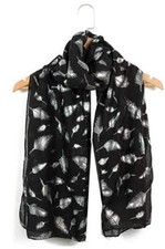 Ladies Womens Glitter Foil Sparkle Print Scarf Scarves