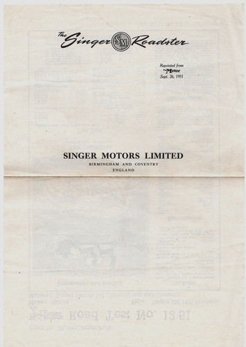 Singer roadster road - singer, sm