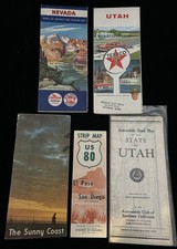 Lot Of 5 Old Road Maps