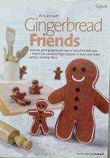 Alan Dart Gingerbread Friends Knitting Pattern - Walking & Finger Puppets Toys