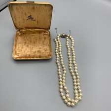 VINTAGE CIRO COSTUME JEWELLERY PEARLS Double stranded with safety clasp
