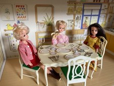 Vintage Pedigree Sindy Dining Table & Chairs Plus Accessories