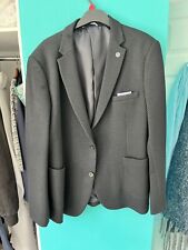 AS-NEW SLIM-FIT FISK OF OSLO BLACK BLUE BLAZER SIZE 44R