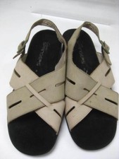 CLARKS SPRINGERS sandals 6 shoes MULES wedges slingbacks beige leather walking