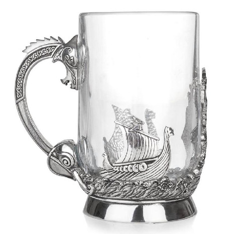 Stunning pewter glass pint - glass,