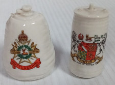 2 WH Goss Crested China Incendiary Bombs Notts & Derby Regiment Duke Of Norfolk