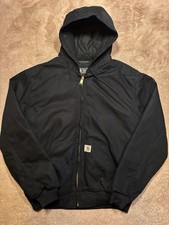 Carhartt active jacket diamond qulit lined black  men’s L large coat