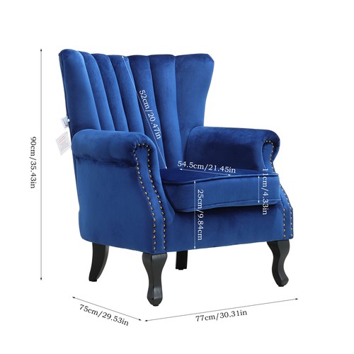 Velvet fabric armchair - armchair, oyster