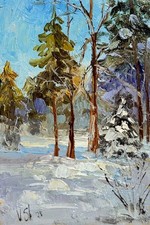 Original Oil Painting Winter