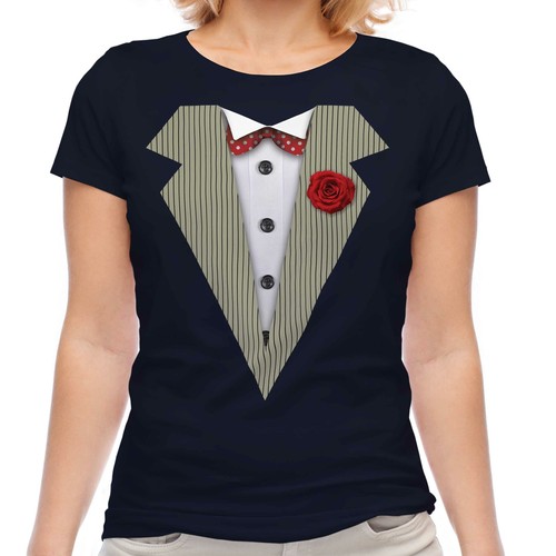 Tuxedo ladies shirt tee top - tuxedo, t-shirt
