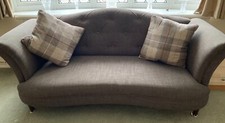DFS Moray suite modern fabric 3-seat sofa and 2-seat (cuddler) sofa in chocolate