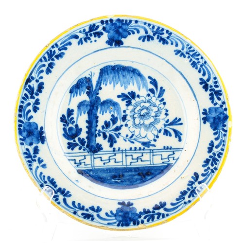 Dutch delftware plate - delftware, blue