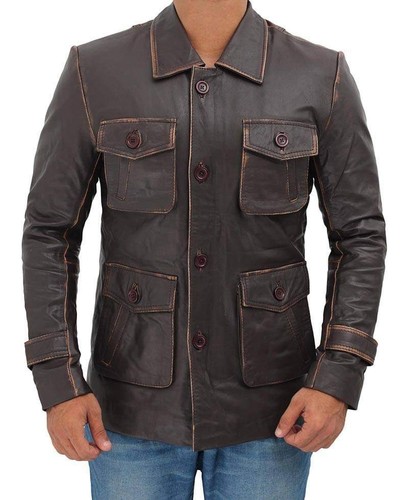 Men brown leather casual - men's,
