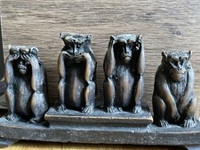 Endearing 4 Wise Monkeys Resin Ornament for Home Decor Unique Gift Idea