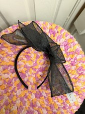 Accessorize Black Mesh Bow Fascinator Headband – New with Tags