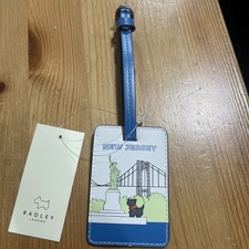 RADLEY ‘NEW JERSEY’ LEATHER LUGGAGE TAG CARD ID HOLDER PURSE CHARM BNWT * RARE*