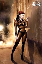 (S) AVIATRIX Latex Rubber Black & Gold Catsuit | House of Harlot | SAMPLE SALE