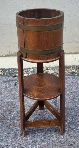 Antique oak jardiniere - antique, stand