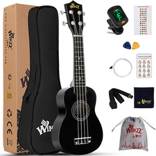 Soprano Ukulele Starter Kit for Beginners with Bag, Clip-On Tuner, Extra Strings