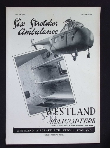 Original 1953 advert westland - advert,