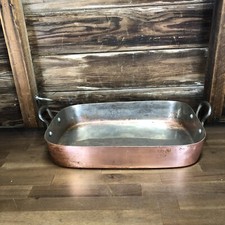 Vintage solid copper roasting tray pan