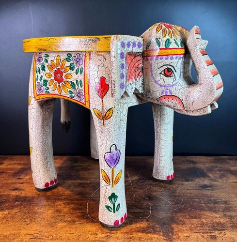 Hand painted wooden indian - painted,
