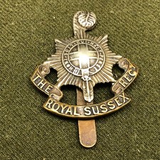 Original WW1 British Army Cap Badge - Royal Sussex Regiment