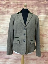 Womens Jack Murphy Green Tweed Hacking Jacket, Quilted lining, Size UK18