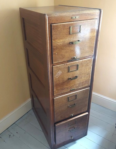 Vintage wooden filling cabinet - wooden,