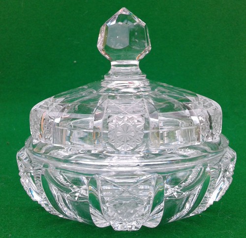 Glass lidded sugar bowl - sugar, bowl.
