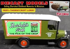 BATCHELOR'S PEAS GREEN 1920's THORNYCROFT VINTAGE LORRY; UK MADE CORGI MODEL VAN