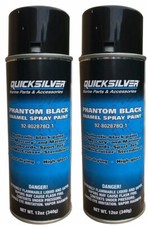 2x Tins MERCURY Phantom Black Mercruiser Drive Outboard Marine Spray Paint