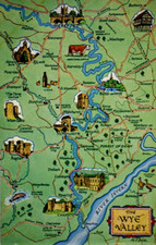 Postcard Comic Map The Lower Wye Valley Herefordshire England M. F. Peck Salmon