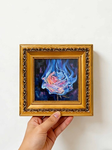 Burning rose blue - burning, in