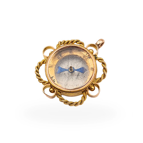 Antique 9ct rose gold - antique, compass