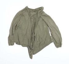 Oasis Womens Green V-Neck Cotton Blend Cardigan Size 12