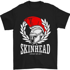 Skinhead Roman Trojan Helmet Punk Music Mens T-Shirt 100% Cotton