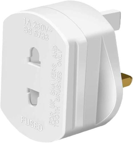 White plug adapter fused - 1a,