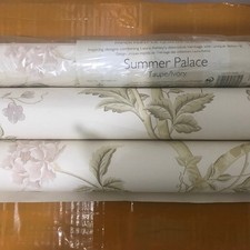 3 Rolls Laura Ashley Wallpaper  summer palace taupe mix  Batch  ,loose wraps
