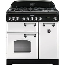 Rangemaster CDL90DFFWH/C Classic Deluxe 90cm Dual Fuel Range Cooker 5 Burners