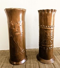 Keswick School of Industrial Arts KSIA Pair of Copper Spill Vases circa. 1900