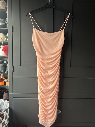 Polly peach ruched mesh - peach,