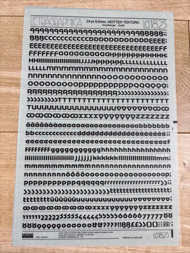 Letraset rub dry transfer - dry,
