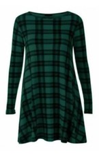 Womens Long Sleeve Printed Swing Dress Ladies Flared Skater Dress Top 8-26