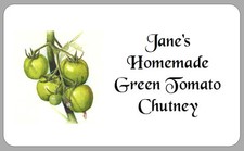 Green Tomato Chutney Stickers Personalised Labels for Homemade Sauces or Produce