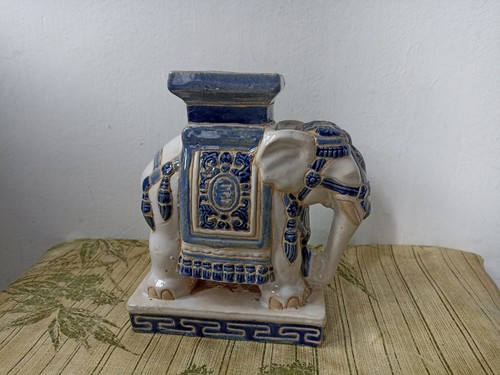 Vintage ceramic elephant plant - ceramic,