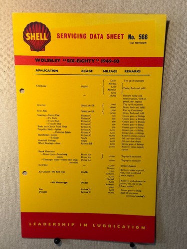 Vintage shell wolseley 80 - shell, 6/80