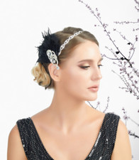 1920s Flapper Black Feather