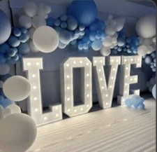 4ft white love letters - white,