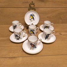 Hammersley Birds Coffee Cups and Saucers x 6